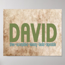 {David} impresión conocida del significado Posters