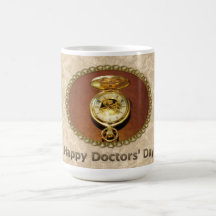 Day Gold TimePiece de los doctores felices Tazas De Café