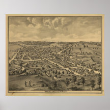 De 1875 Graff, mapa panorámico de la opinión de oj Impresiones