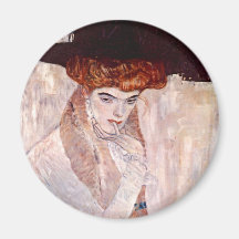 ~ de Gustavo Klimt el gorra negro 1910 Imán