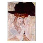 ~ de Gustavo Klimt el gorra negro 1910 Tarjetas