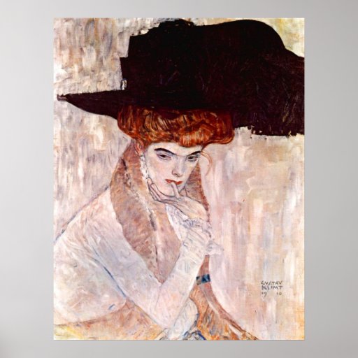 ~ de Gustavo Klimt el poster 1910 del gorra negro