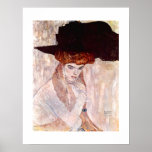 ~ de Gustavo Klimt el poster 1910 del gorra negro