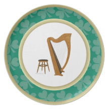De Irlanda placa céltica de la arpa para siempre Platos De Comidas