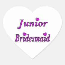 De la dama de honor amor menor simplemente pegatina de corazón personalizadas