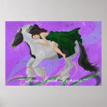De la mujer impresión del poster a caballo
