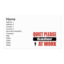 De la tranquilidad marinero por favor en el trabaj tarjetas de visita