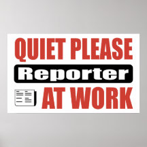 De la tranquilidad reportero por favor en el traba posters