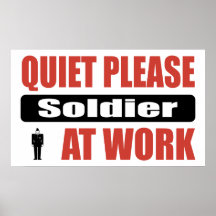 De la tranquilidad soldado por favor en el trabajo posters