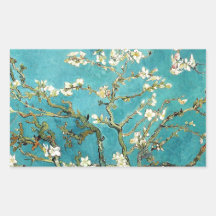 ~ de los flores de la almendra del ~ de Van Gogh p Rectangular Pegatinas
