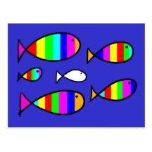 De los pescados blanco a solas tarjeta postal