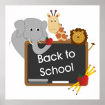 De nuevo al poster de los animales de la escuela