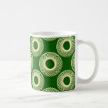 De oro circular en Mugnificence verde Tazas