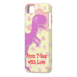 De T-Rex con los corazones del dinosaurio del amor iPhone 5 Case-Mate Carcasa