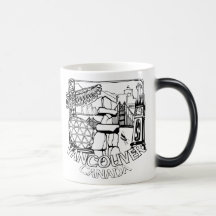 De Vancouver tazas y vidrios de las tazas de café 