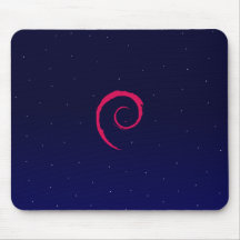 Debian con un fondo del espacio alfombrilla de ratones