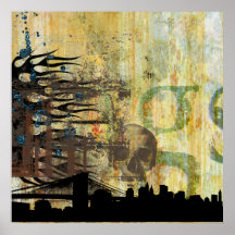 decaimiento urbano del paisaje urbano posters