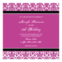 Décimo octavas invitaciones de la fiesta de cumple anuncio