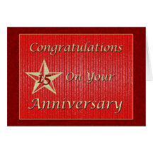 Décimo quinta estrella del oro del aniversario del felicitacion 