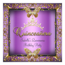 Décimo quinta mariposa púrpura rosada del oro de Q Comunicado Personalizado
