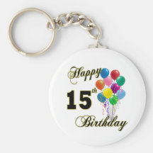 Décimo quintos regalos de cumpleaños y ropa felice llaveros personalizados