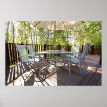 Decking del verano en los árboles impresiones