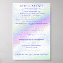 Declaración de Derechos de la estima del Sef Posters
