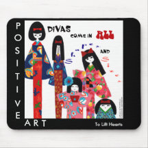 Decoración asiática Diva-Positiva del arte del kim Alfombrillas De Ratones