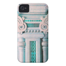 DECORACIÓN DE MÁRMOL AZUL ROSADA ARTÍSTICA ELEGANT iPhone 4 Case-Mate COBERTURA