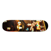Decoración del navidad en una casa tablas de skate
