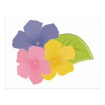 Decoración floral postal