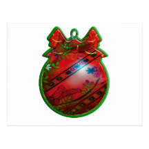 Decoración florecida roja del navidad tarjeta postal