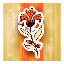Decoración moderna con la flor, invitación