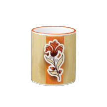 Decoración moderna con la flor, taza