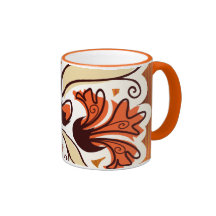 Decoración moderna con la flor, taza