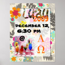 Decoración o fiesta de los posters de Luau