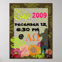 Decoración o fiesta de los posters de Luau