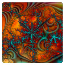 Decoración psicodélica del fractal de Techno Reloj