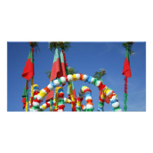 Decoraciones festivas plantilla para tarjeta de foto