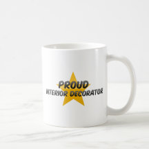 Decorador de interiores orgulloso tazas de café