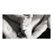 Dedos del pie del bebé tarjeta fotográfica personalizada