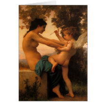 Defensa contra el eros (Cupid) Bouguereau Tarjetón