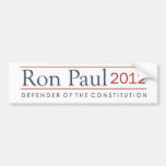 Defensor de Ron Paul de la constitución 2012 Pegatina De Parachoque