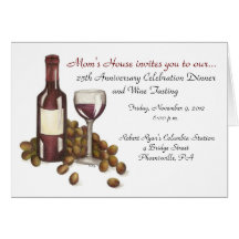 Degustación de vinos de la casa de la mamá tarjeta