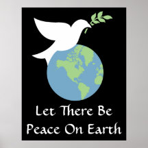 Dejado haya paz en el poster de la tierra