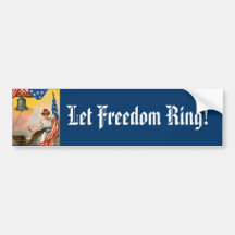 Deje el anillo de la libertad etiqueta de parachoque