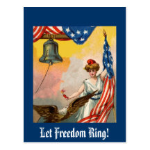 Deje el anillo de la libertad postales