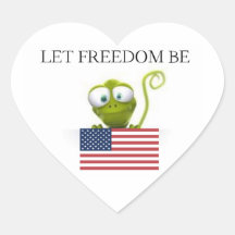 deje la libertad ser pegatinas corazon personalizadas