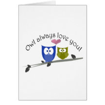 Del búho amor siempre usted, con el corazón 3D Felicitación