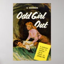 Del chica poster impar del vintage hacia fuera